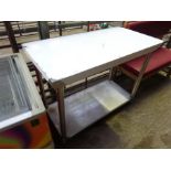 Stainless steel prep table with shelf