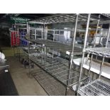 Four tier wire rack, width 182cms, depth 60cms and height 185cms.