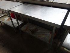 Stainless steel preparation table with under shelf, W: 120cms, D: 60cms, H: 90cms