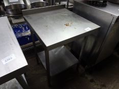Stainless steel prep table with under shelf W: 60cms, D:65cms, H: 90cms
