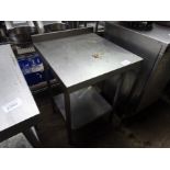 Stainless steel prep table with under shelf W: 60cms, D:65cms, H: 90cms