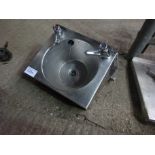 Stainless steel hand wash sink with taps W: 38cms, D: 33cms