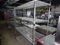 Four tier wire rack, width 150cms, depth 60cms and height 190cms.