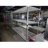 Four tier wire rack, width 150cms, depth 60cms and height 190cms.