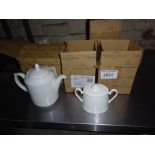 Five Villeroy & Boch china sugar pots and one china teapot.