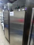 LEC R134A Stainless steel single door upright fridge W: 74cms, D: 83cms, H: 200cms