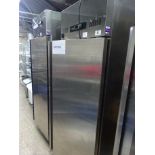 LEC R134A Stainless steel single door upright fridge W: 74cms, D: 83cms, H: 200cms