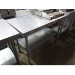 Stainless steel preparation table with under shelf, W: 120cms, D: 60cms, H: 88cms
