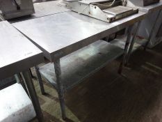 Stainless steel preparation table with under shelf, W: 120cms, D: 60cms, H: 88cms