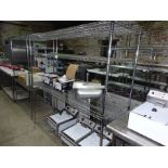 Four tier wire rack, width 180cms, depth 60cms and height 182cms.