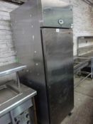 Fosters stainless steel single door upright fridge W: 70cms, D: 80cms, H: 209cms