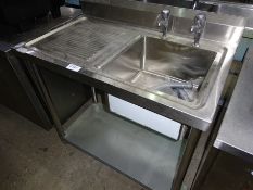 New Diaminox single bowl, single drainer sink with taps,