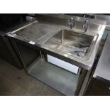 New Diaminox single bowl, single drainer sink with taps,