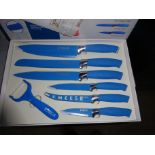 Coloured knife set, blue.