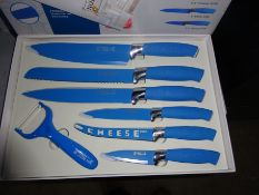 Coloured knife set, blue.