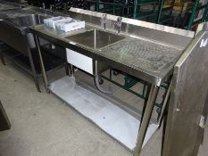 New Diaminox single bowl, double drainer sink with taps,