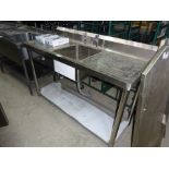 New Diaminox single bowl, double drainer sink with taps,