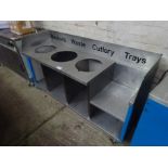 Mobile bin station W: 166cms, D: 55cms, H: 92cms