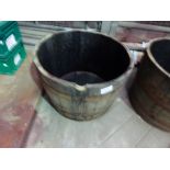 Wooden half barrel
