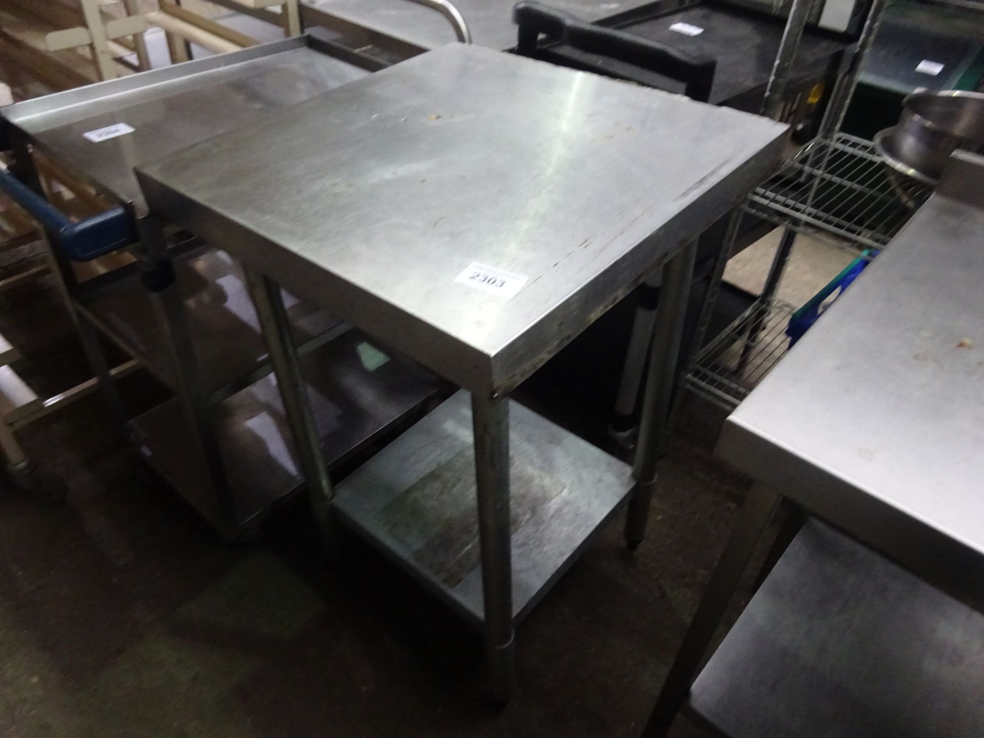 Stainless steel prep table with under shelf W: 60cms, D:60cms, H: 90cms