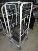 Eight tier tray trolley.