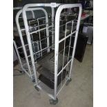 Eight tier tray trolley.