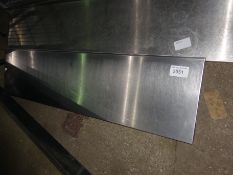 Stainless steel wall shelf with brackets, width 120cms, depth 30cms.