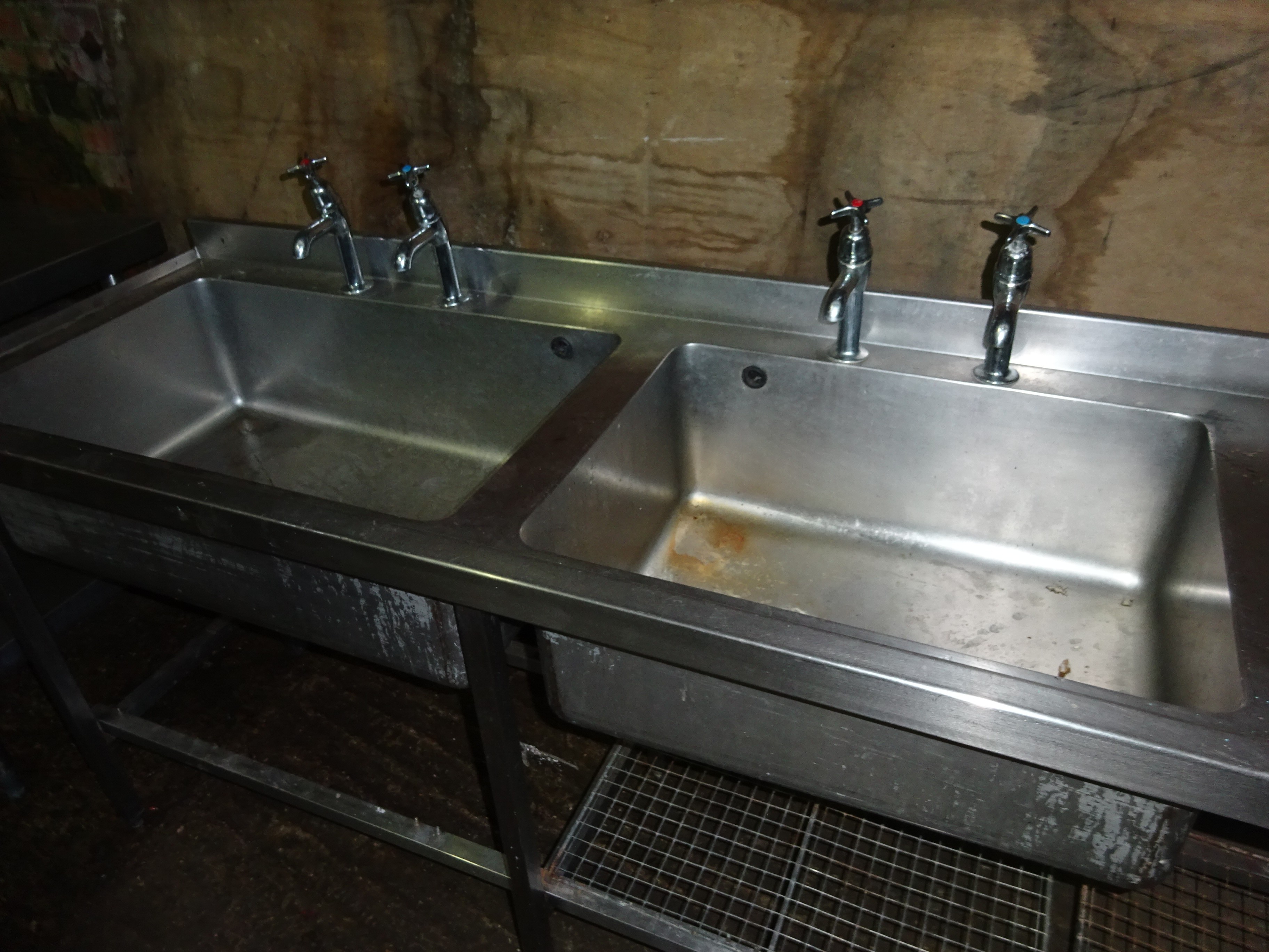 Stainless steel double sink, right hand drainer with taps, drawer and undershelf. - Image 2 of 3