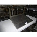 Stainless steel microwave shelf, width 60cms, depth 45cms.