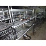 Three tier wire rack, width 150cms, depth 50cms and height 170cms.