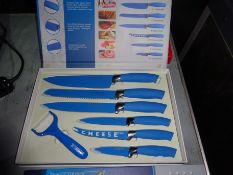 Coloured knife set, blue.