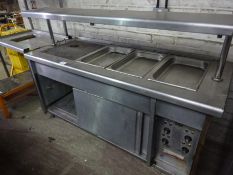 Bain marie hot cupboard with sliding doors W: 182cms, D: 75cms, H: 129cms