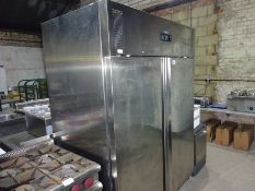 Polar U634-B twin door fridge, 146cms.