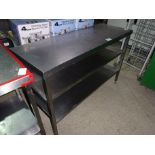 Stainless steel preparation table with under shelf, width 135cms, depth 50cms and height 90cms.