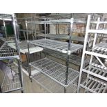 Four tier wire rack, width 120cms, depth 60cms and height 170cms.