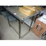 Stainless steel preparation table, 90 x 72cms x 96cms.
