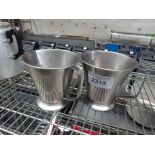 2 no Stainless steel measuring jugs - 2 pint capacity