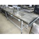 Stainless steel double bowl, double drainer with single tap set,