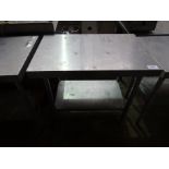Stainless steel preparation table with under shelf, W: 90cms, D: 60cms, H: 90cms