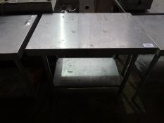 Stainless steel preparation table with under shelf, W: 90cms, D: 60cms, H: 90cms