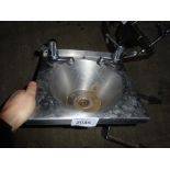 Hand washing sink with taps, width 30cms, depth 27cms.