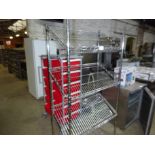 Four tier wire rack W: 90cms, d: 45cms, H: 180cms