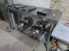 Stainless steel prep table with under shelf, W: 150cms, D: 60cms, H: 990cms