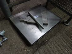 Stainless steel shelves.