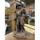 Metal figure of the Duke of Malborough table lamp base