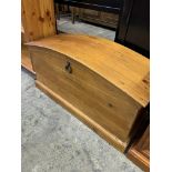 Pine domed top chest