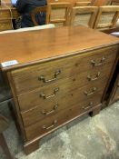 Mahogany chest of four graduated drawers