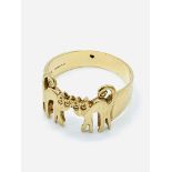 9ct gold 'cat' ring