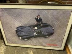 Framed and glazed early 'Vodafone' advertising poster and two gilt framed and glazed prints of Eton