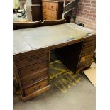 Oak pedestal desk